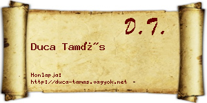 Duca Tamás névjegykártya